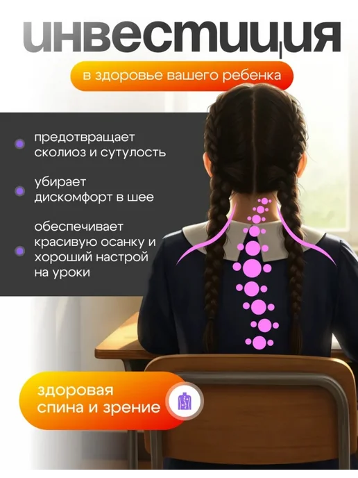 Корректор осанки для спины при письме и чтении на стол, розовый, фото 2