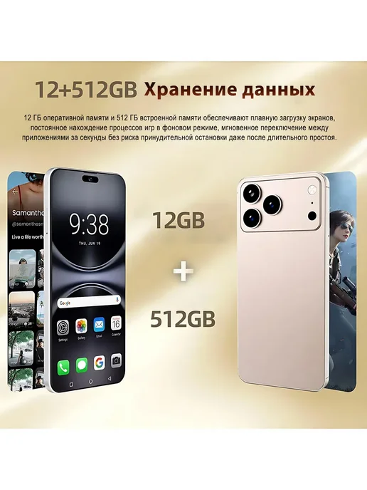 Смартфон Pro Max Iphona 16 Pro Max 12/12 ГБ, белый, фото 4