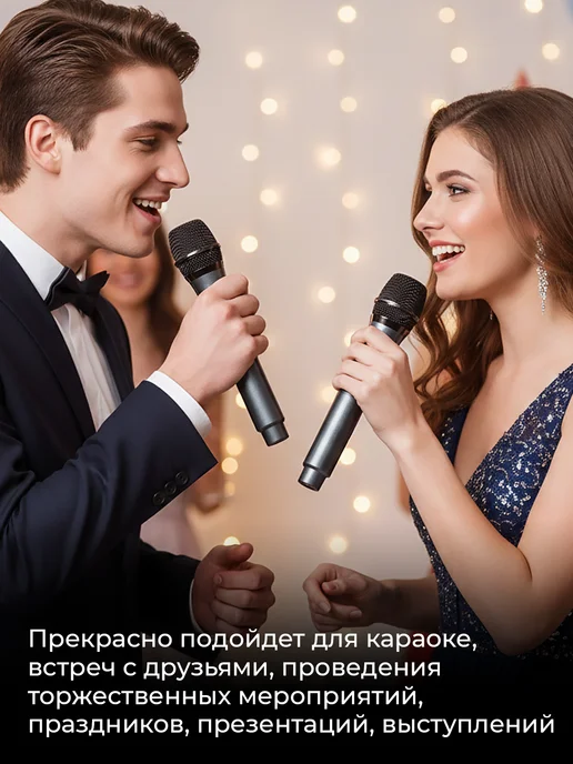 RITMIX Микрофоны беспроводные для караоке профессиональные, серый, фото 5