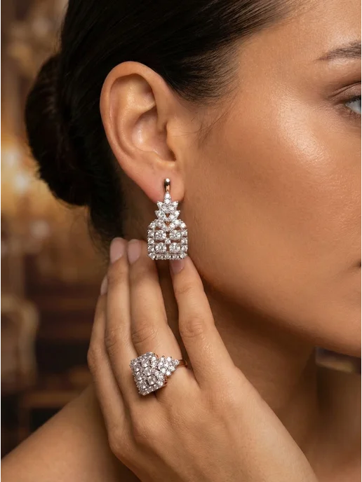 BOTTEGA MOSCOW Бижутерия комплект серьги и кольцо, белый, фото 2