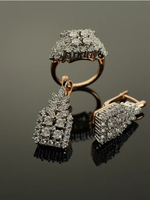 BOTTEGA MOSCOW Бижутерия комплект серьги и кольцо, белый, фото 7