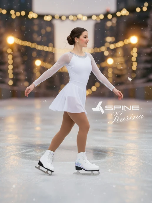 Spine Коньки фигурные Karina, белый, фото 3