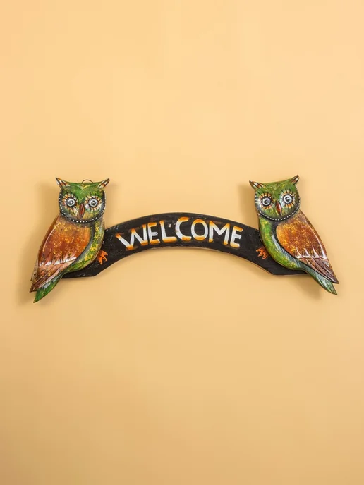 PaintEra Панно для бани Совушки welcome, 50х20 см, дерево, 50x20 см, фото 2