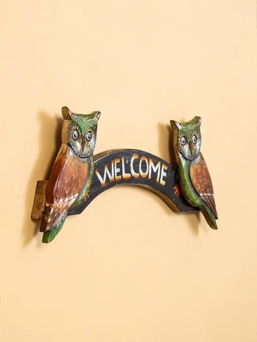 PaintEra Панно для бани Совушки welcome, 50х20 см, дерево, 50x20 см, фото 3