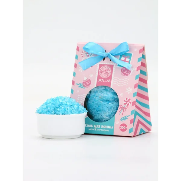 Соль для ванны, 200 г, аромат мятное мороженое, Ural Lab