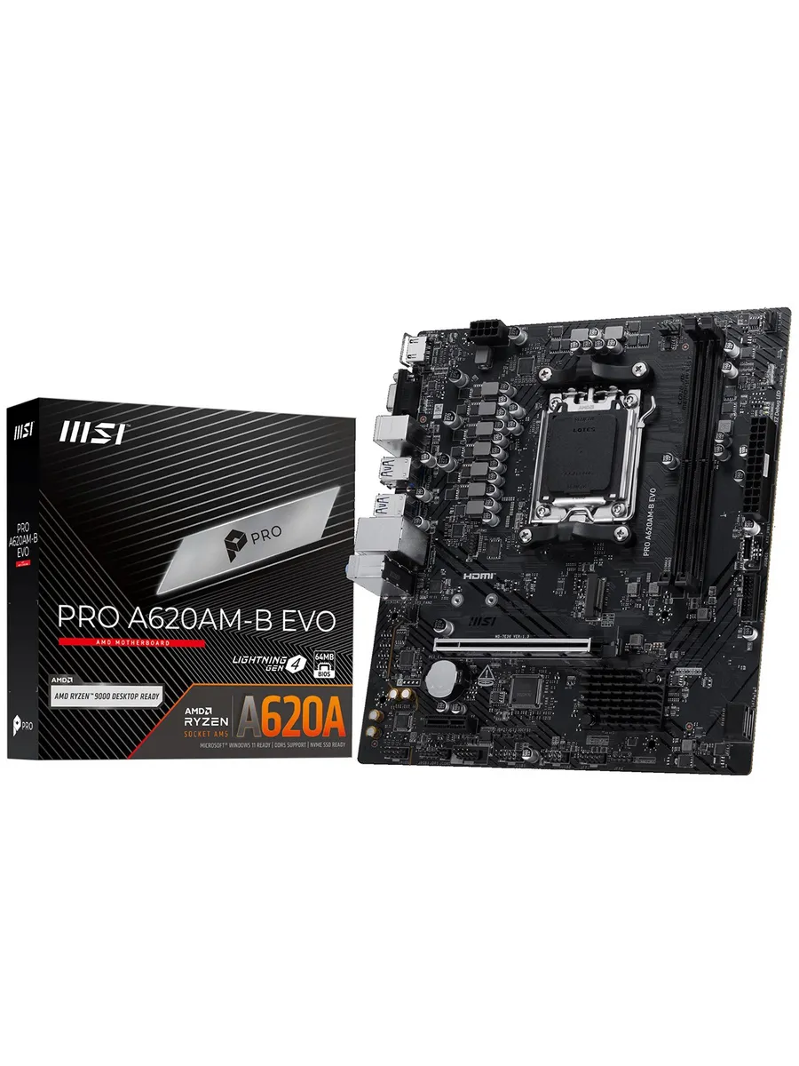 Материнская плата PRO A620AM-B EVO AM5 AMD A620A mATX RTL MSI 954902072 купить за 7 782 ₽ в интернет‑магазине Wildberries