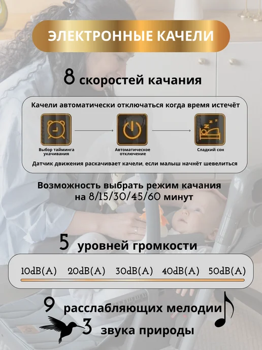 VipBaby Стульчик для кормления 0+ электрокачели шезлонг Milk, вариант, фото 8