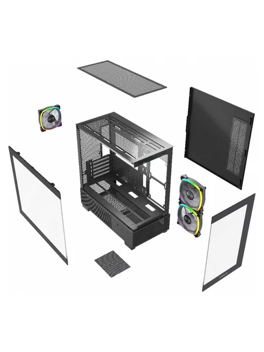 Powercase Компьютерный корпус Vision Micro M3B, черный (CVMMB-A3), черный, фото 8