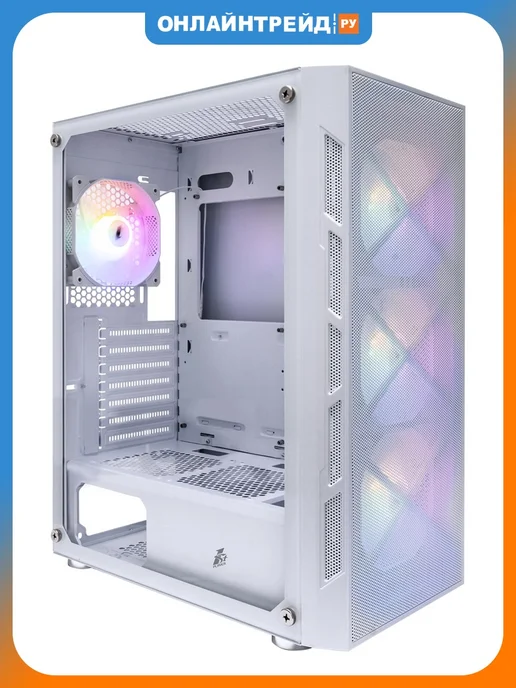 1stPlayer Компьютерный корпус FIREBASE XP, белый (XP-WH-4F1-W), белый