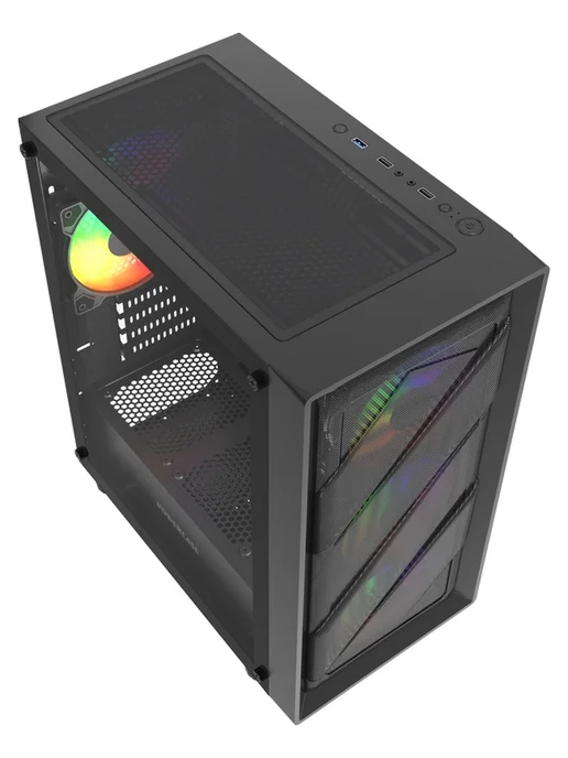 Powercase Компьютерный корпус Mistral Micro EM21, черный (CMMEM21B-L4), черный, фото 3