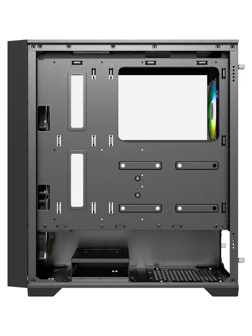 Powercase Компьютерный корпус ByteFlow, чёрный (CBFB-A4), черный, фото 4