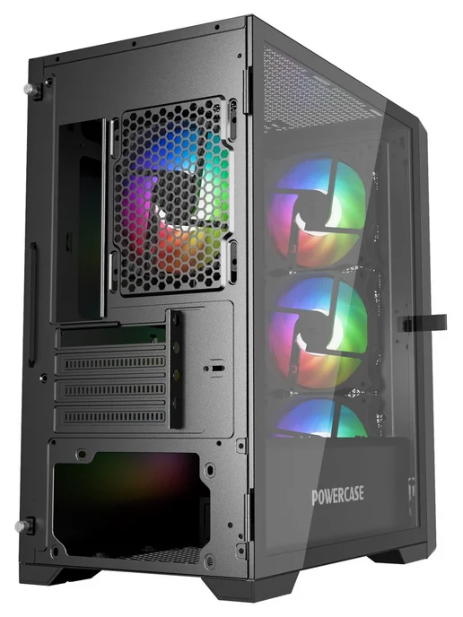 Powercase Компьютерный корпус ByteFlow Micro, черный (CAMBFB-A4), черный, фото 4