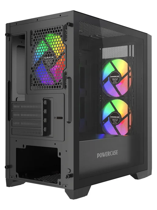 Powercase Компьютерный корпус Alisio Micro Z3B ARGB V2, черный, черный, фото 6