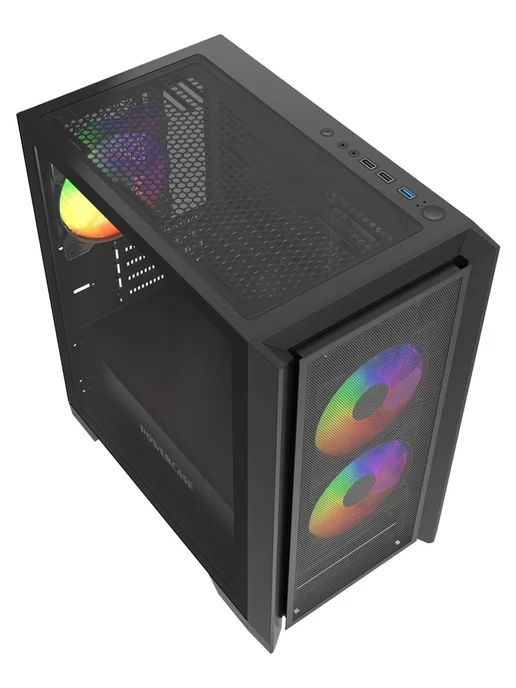 Powercase Компьютерный корпус Alisio Micro Z3B ARGB V2, черный, черный, фото 7