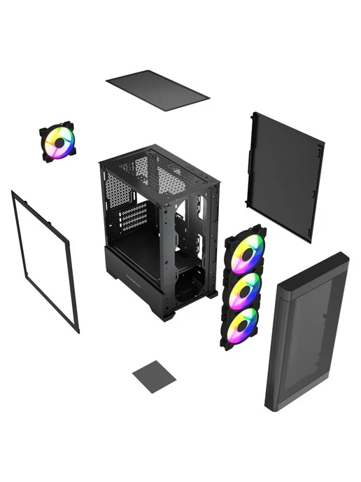 Powercase Компьютерный корпус Mistral Micro A13B, чёрный (CMMA13B-L4), черный, фото 7