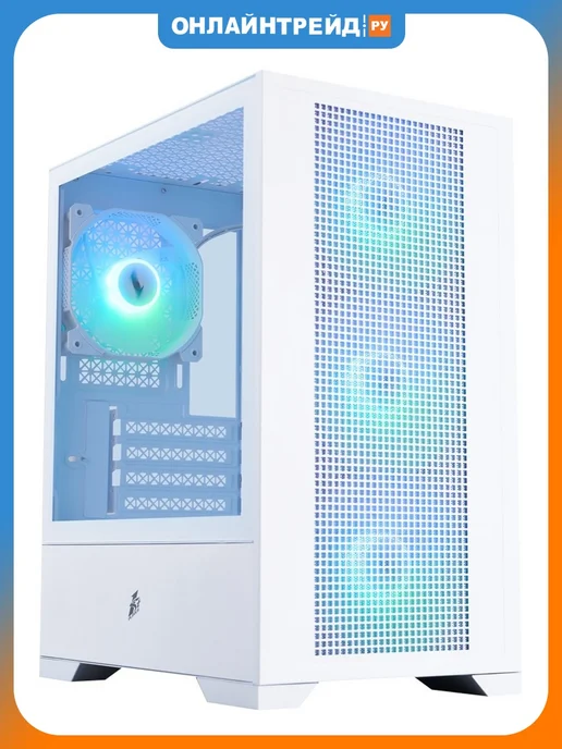 Корпус 1STPLAYER Go2 ARGB, белый (Go2-WH-4F7-W), белый
