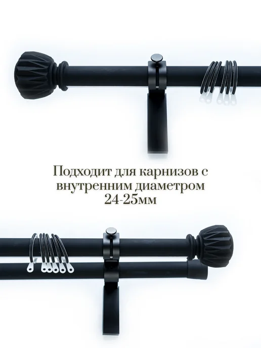 Merry Bear Home Decor Наконечник для карниза черный Мумбаи, черный, фото 6