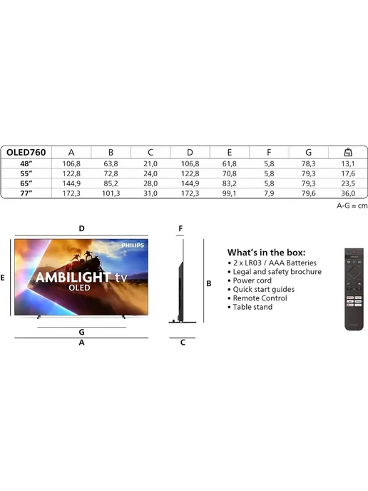 Телевизор 77 Philips 77OLED770, OLED, 4K UHD, Titan OS, Ambilight, черный, фото 5