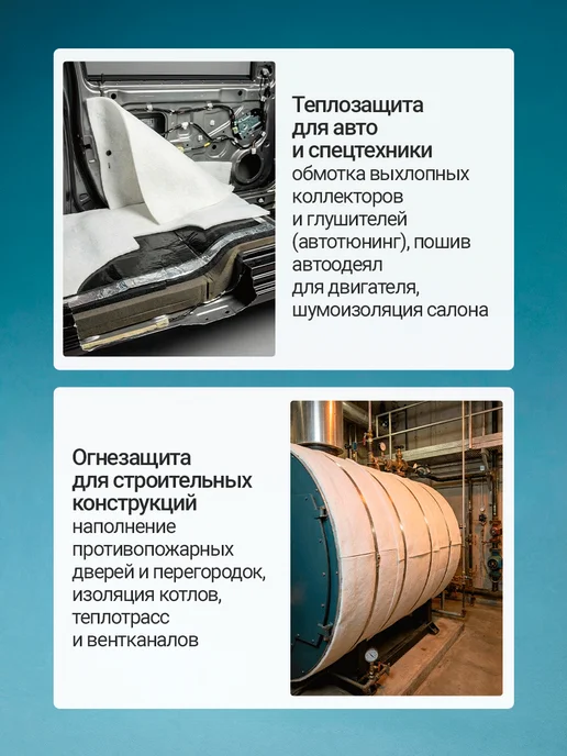 Сталь-Мастер Огнеупорное одеяло керамическое, каолиновая вата 1260, белый, фото 7