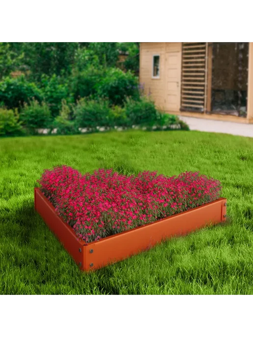 Greengo Клумба оцинкованная 50 х 15 см оранжевая Терция, 50x15 см, фото 7
