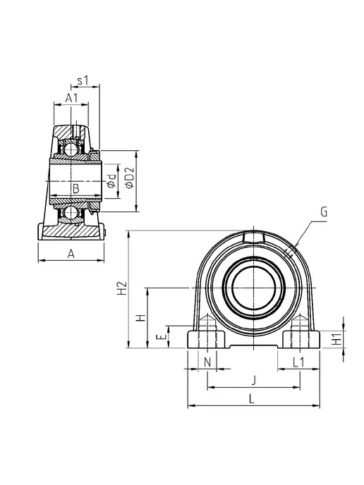 STARTEC Корпус с подшипником UKPW206+H2306 STC (25x45x98), 25x45x98, фото 2