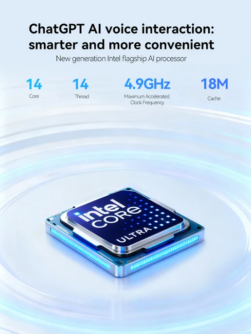 BRENUC Мини-ПК intel Ultra5 225H, 16GB RAM 512GB SSD,mini pc, 32 ГБ, 512 ГБ, фото 2