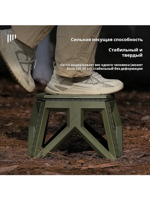 Черный складной пластиковый стул, портативный, небольшого ра, черный, фото 4