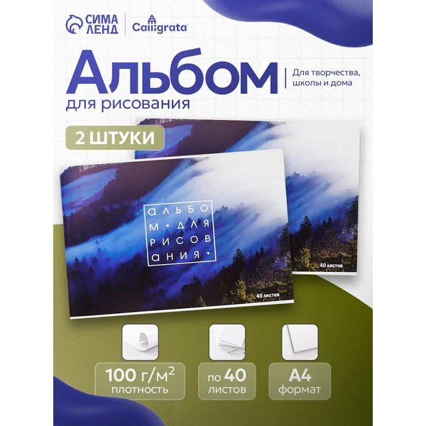 Набор альбомов для рисования 2шт А4 40л