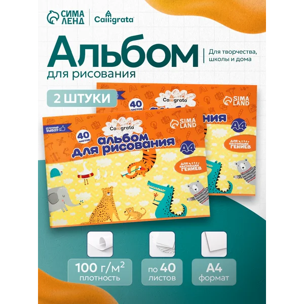 Набор альбомов для рисования 2шт А4 40л