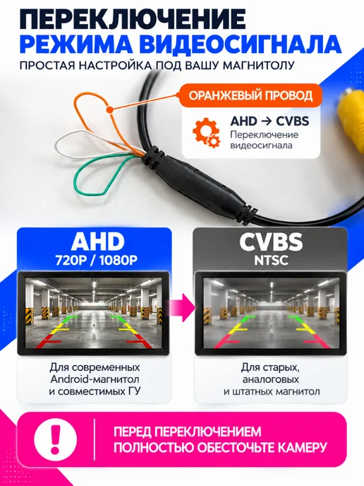 Универсальная автомобильная камера AHD CVBS, вариант, фото 7