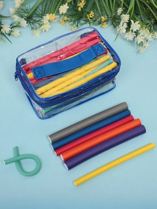 Селфи Бигуди в косметичке бумеранги Magic Curl 42 шт, длина-18 см, 42 шт, фото 2