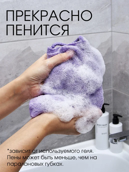 Nega Японские мочалки для душа и для бани, для семьи, голубой, фото 7