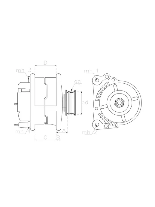 TESLA TECHNICS Генератор Мицубиси Спейс Гир (MITSUBISHI Space Gear), вариант, фото 7