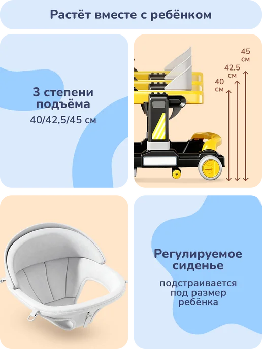 playokay Каталка ходунки музыкальные с игровой панелью, черный, фото 3