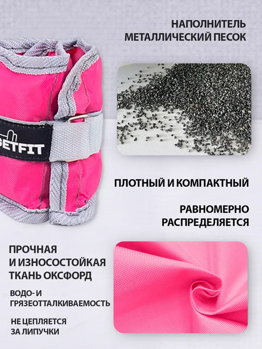 Getfit Утяжелитель неопреновый 2 шт по 0,5 кг, 2 шт, 500 г, фото 4