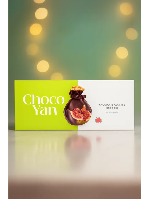 Choco Yan Сушёный Инжир в Шоколаде с Грецким Орехом 240г, 240 г, фото 4