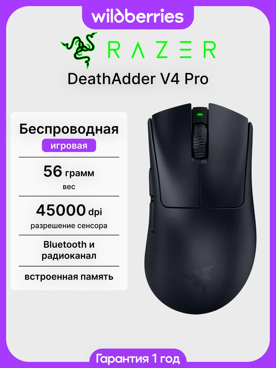 Razer Беспроводная мышь DeathAdder V4 Pro