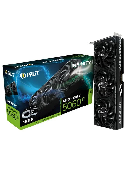 Palit Видеокарта RTX 5060 Ti INFINITY 3 OC 16 ГБ (NE7506TS19T1-GB2…, 16 ГБ, фото 2