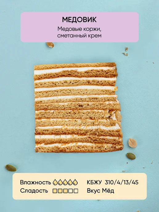 Плюшки-подружки Бенто-торт Просто 350г Медовик, 350 г, фото 2