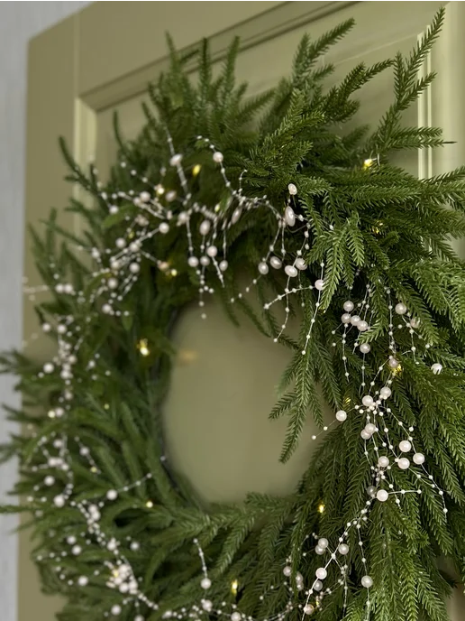 LilyArt Decor Венок Новогодний на дверь, рождественский, зеленый, фото 4