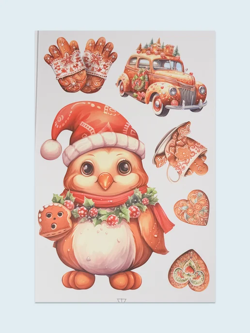 People Gift Новогодние наклейки на окна Пряники 50 шт, 50 шт, фото 5