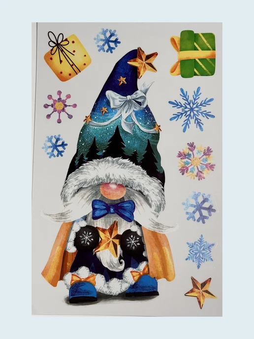 People Gift Большие новогодние наклейки на окна Гномы 80 шт, 80 шт, фото 7