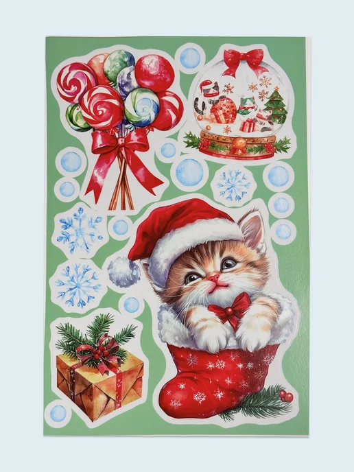 People Gift Новогодние наклейки на окна Котики 155 шт, 155 шт, фото 5