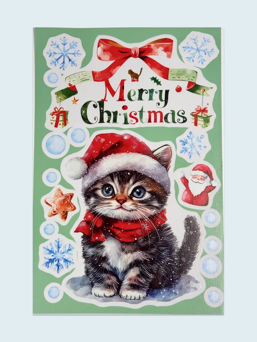 People Gift Новогодние наклейки на окна Котики 155 шт, 155 шт, фото 6