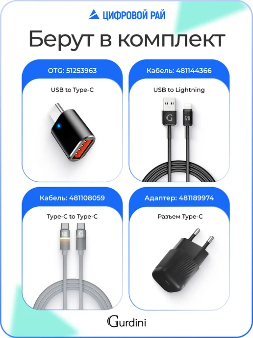 Gurdini Повербанк 10 000 mAh с быстрой зарядкой внешний аккумулятор, 0 мАч, фото 5