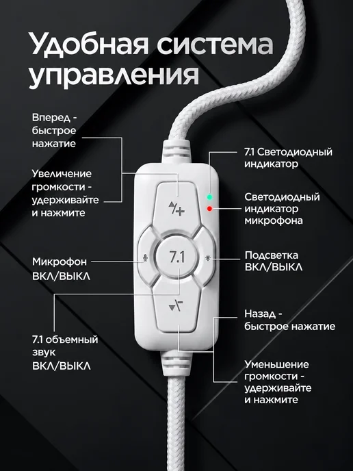 AEGIS Наушники игровые с микрофоном, белый, фото 5