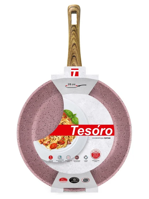 TESORO Сковорода Molise Induction pink 28 см (TM4128i), розовый, фото 4