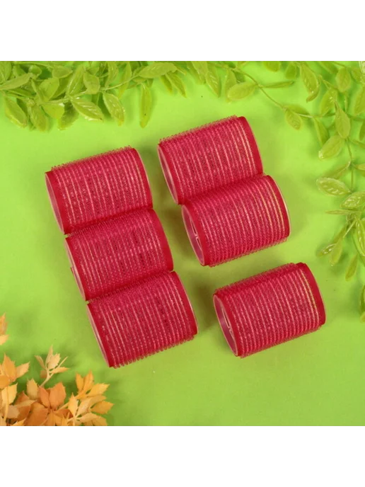 ПМДК Бигуди липучки однотонные микс d-4,5 см, вариант, фото 3