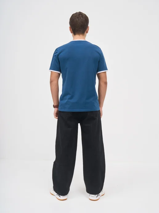 Джинсы baggy широкие подростковые на резинке, черный, фото 3