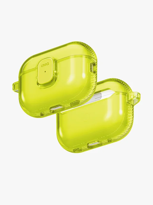 UNIQ Чехол на Airpods Pro 3, силиконовый, Glase PRO с замком, желтый